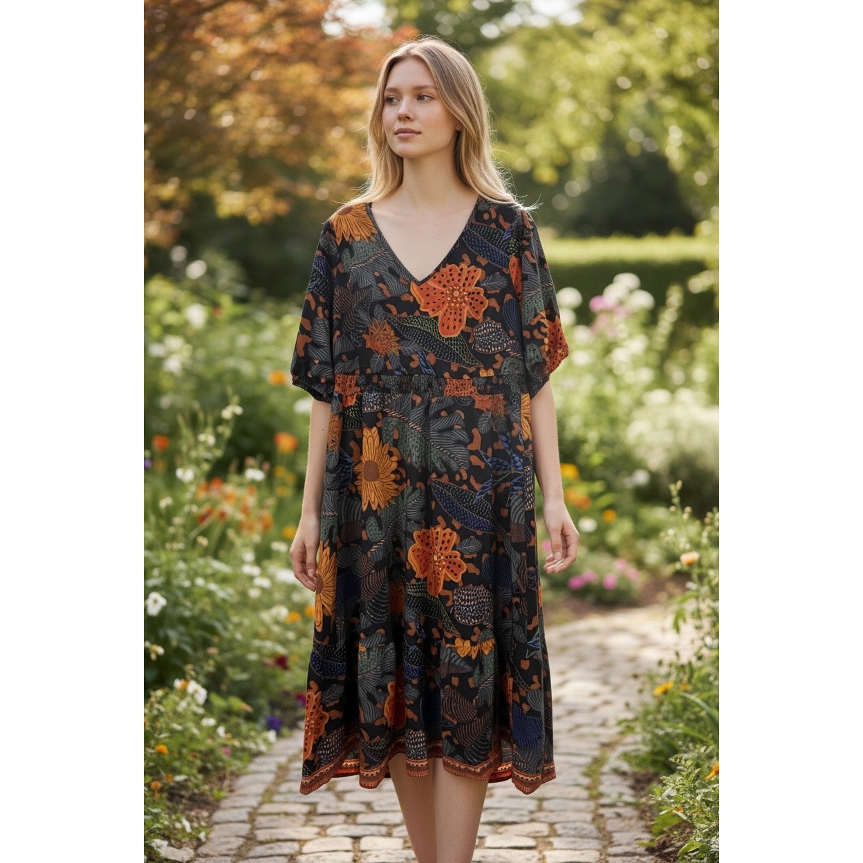 Bloomchic Floral Boho Midi Dress Size 14/16